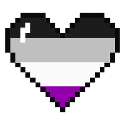 Pixel de rayas de corazón asexual plano Transparent PNG