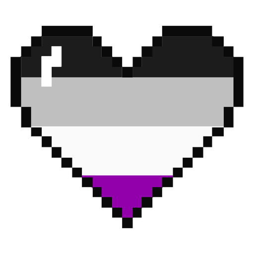 Asexual heart stripe pixel flat PNG Design
