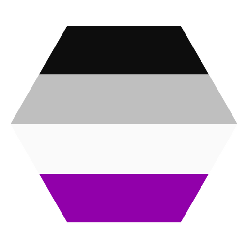 Asexuelle Sechseck Streifen flach PNG-Design
