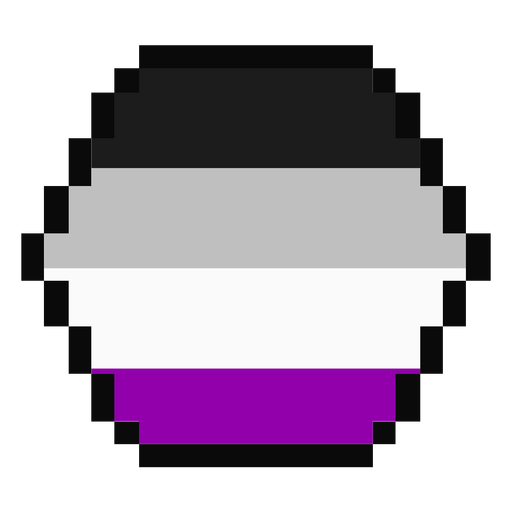 Asexual hexagon stripe pixel flat