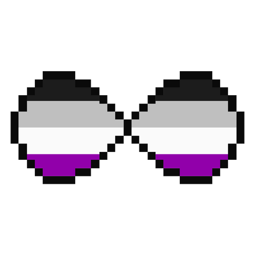 Asexual infinity stripe pixel flat PNG Design