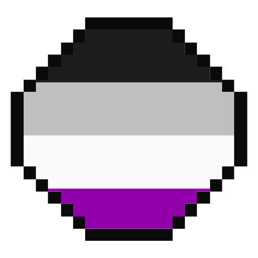 Asexual octagon stripe pixel flat Desenho PNG