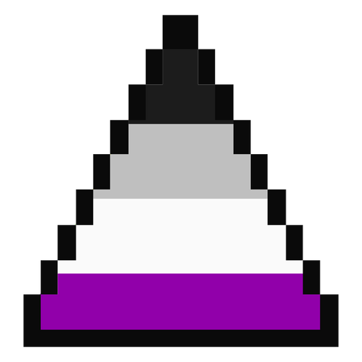Asexuelle Dreiecksstreifen Pixel flach PNG-Design