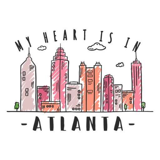 Atlanta-Skylineaufkleber PNG-Design