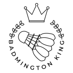 Badmington king shuttlecock crown branch badge stroke PNG Design Transparent PNG