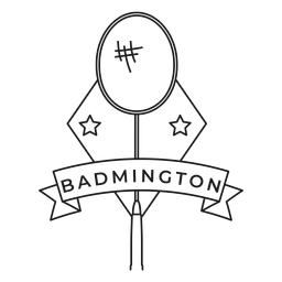 Badmington racket rhomb badge stroke PNG Design Transparent PNG