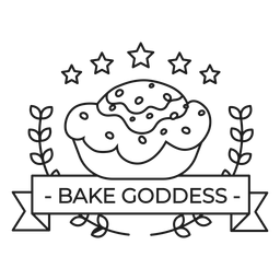 Bake goddess badge stroke PNG Design