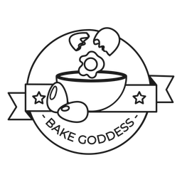 Bake goddess stroke badge PNG Design