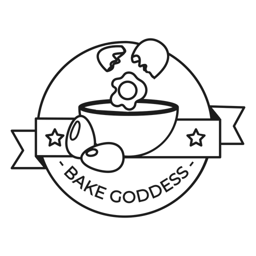 Bake goddess stroke badge PNG Design