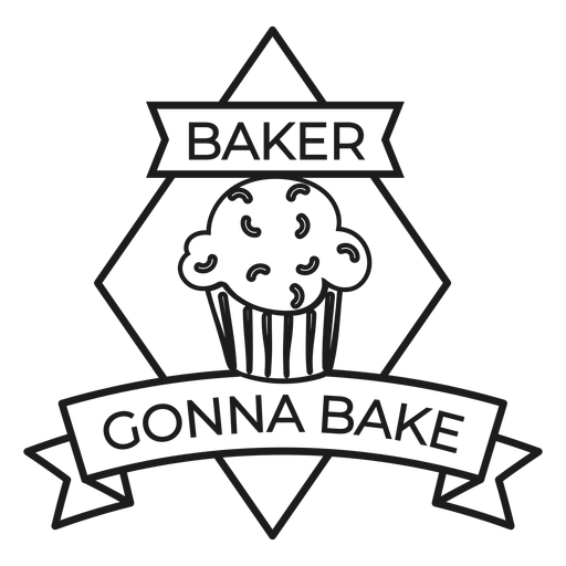 Baker gonna bake cake rhomb badge stroke PNG Design