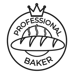 Baker Crown Badge Stroke PNG & SVG Design For T-Shirts