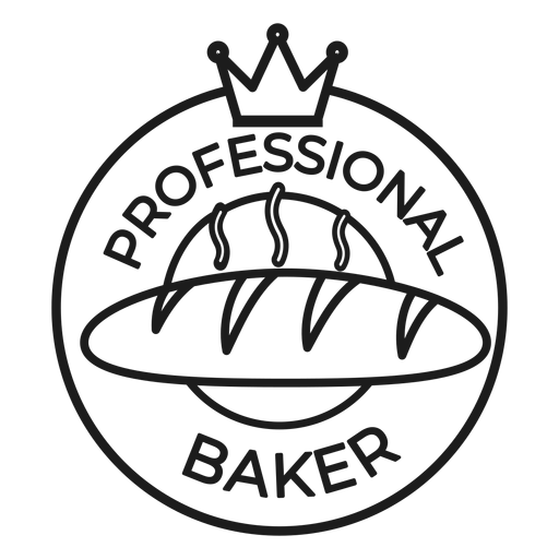 Trazo de insignia de corona de panadero Diseño PNG