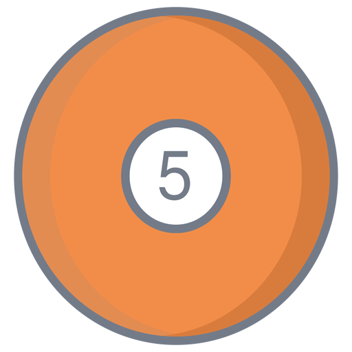 Ball five circle flat PNG Design