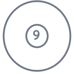 Bola nueve trazo de círculo Diseño PNG