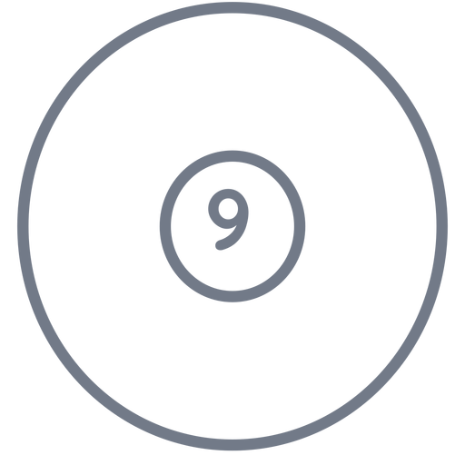 Ball neun Kreis Strich PNG-Design