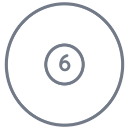 Ball six circle stroke PNG Design