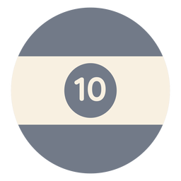 Ball ten circle stripe silhouette PNG Design