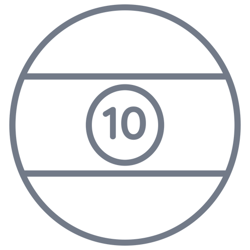 Bola de diez trazo de círculo de rayas Diseño PNG