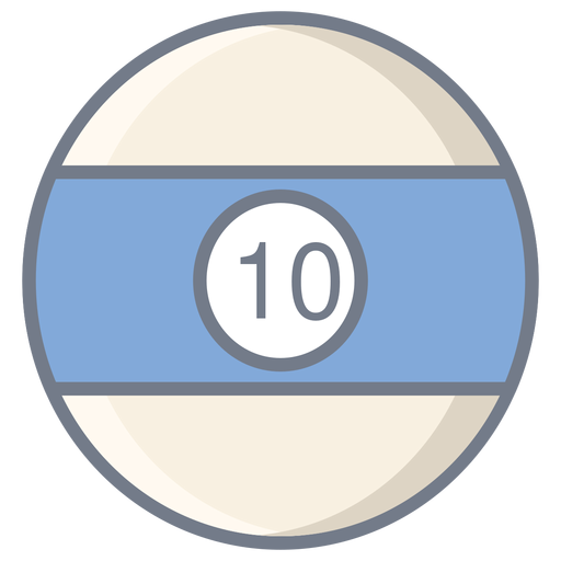 Ball zehn Streifen flach PNG-Design