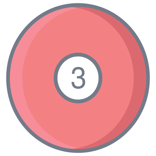 Bola de tres círculos plana Diseño PNG