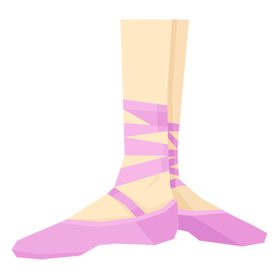 Fita de sapatilha de ponta de balé no tornozelo perna plana Desenho PNG Transparent PNG