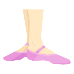 Ballet pointe shoe ribbon ankle leg foot flat PNG Design