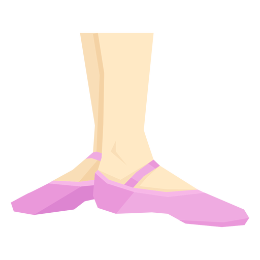 Ballet pointe shoe ribbon ankle leg foot flat PNG Design