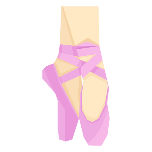 Zapatilla ballet pointe cinta pie pierna tobillo plano Diseño PNG