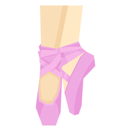 Zapatilla ballet pointe cinta pierna pie tobillo plano Diseño PNG