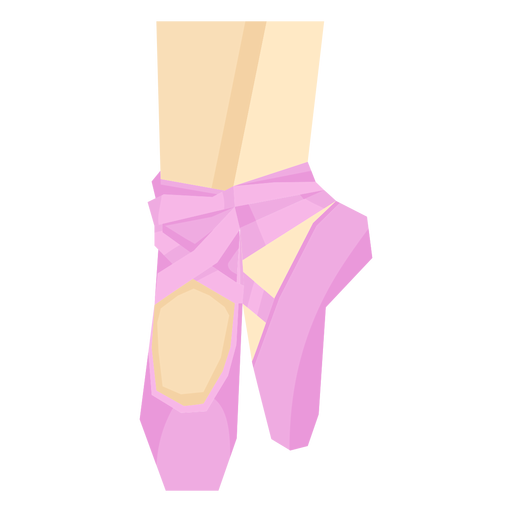 Ballet pointe shoe ribbon leg foot ankle flat PNG Design
