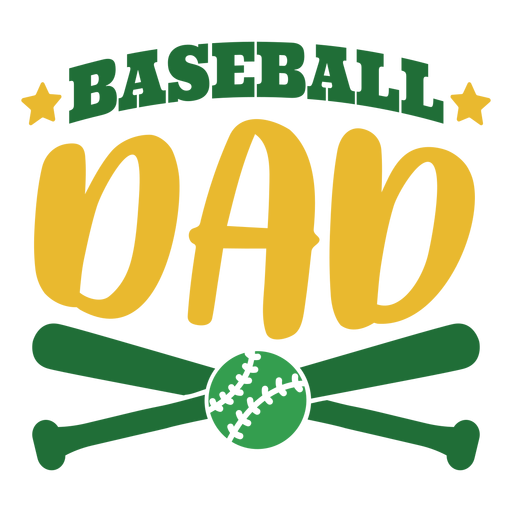 Etiqueta engomada de la insignia de la bola del bate del papá del béisbol Diseño PNG