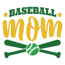 Etiqueta engomada de la insignia de la bola del bate de la mamá del béisbol Diseño PNG