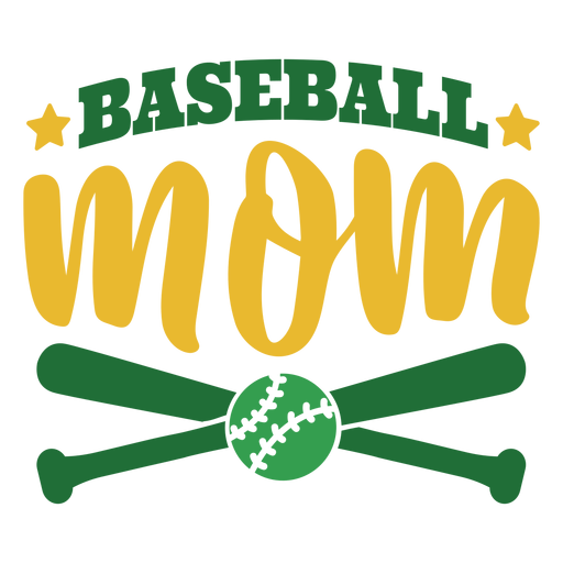 Baseball mom bat ball star badge sticker PNG Design