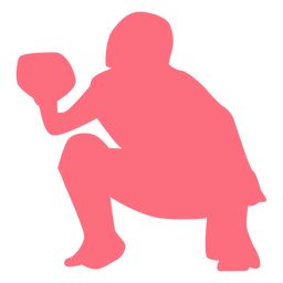 Baseball-Spieler Ballspieler Helm Silhouette PNG-Design