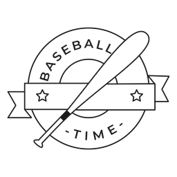 Baseball Time Bat Star Abzeichen Schlaganfall PNG-Design