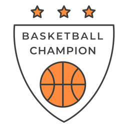 Basketball champion ball color badge sticker PNG Design