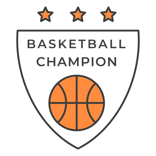 Basketball champion ball star color badge sticker PNG Design