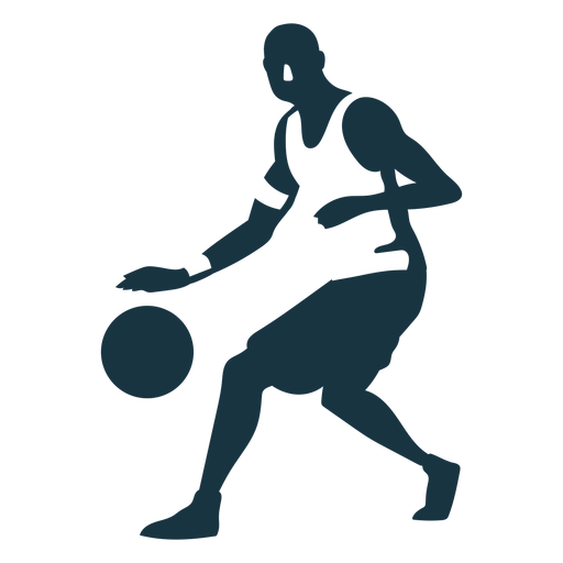Basketball player ball player shorts bald detailed silhouette PNG Design