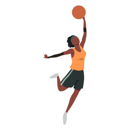 Jogador de basquete feminino bola jogador shorts acess?rio camiseta plana Desenho PNG
