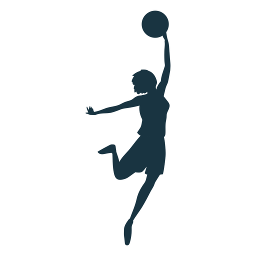 Ballspielershort-T-Shirt Schattenbild des Basketball-Spielers weibliches PNG-Design