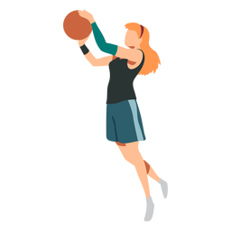 Jogador de basquete jogador de bola de cabelo shorts acessório camiseta plana Desenho PNG