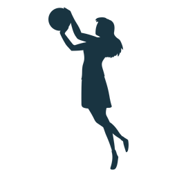 Basketball Spielerin weibliche Haarball Spieler Shorts T-Shirt Silhouette PNG-Design