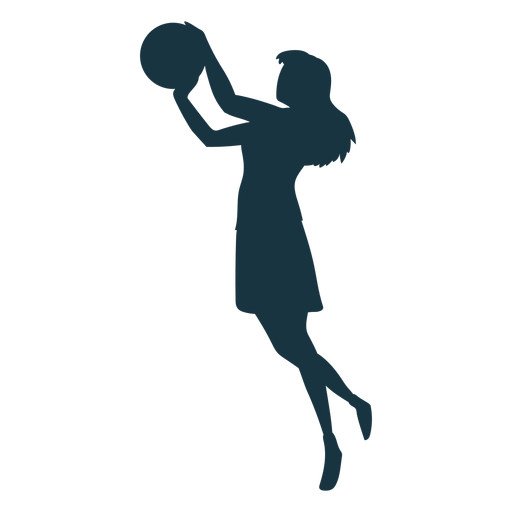 Jugador de baloncesto jugador de pelota de pelo femenino pantalones cortos camiseta silueta Diseño PNG