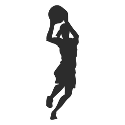 Jogador de basquete feminino jogadora bola shorts cabelo silhueta rabo de cavalo Desenho PNG