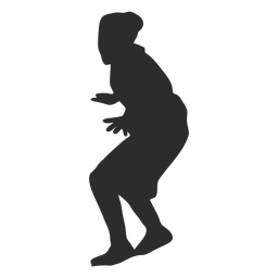 Basketball player female player finger palm silhouette PNG Design