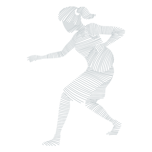 Basketballspieler weiblich laufend Ballspieler Haargummi Shorts Zubeh?r T-Shirt gestreifte Silhouette PNG-Design