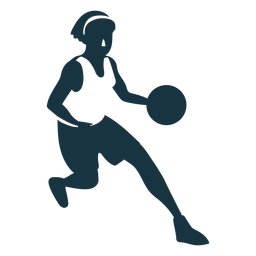 Detaillierte Silhouette des Basketballspielers weiblicher laufender Ballspielershorts des Zubehör-T-Shirts PNG-Design