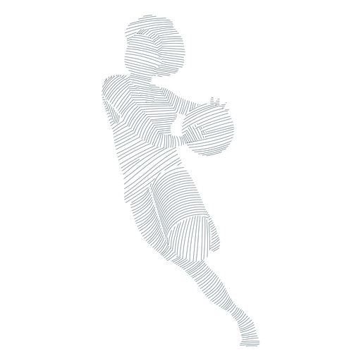 Basketball player female running ball player shorts t shirt striped silhouette PNG Design
