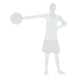 Basketball player player shorts t shirt ball striped silhouette PNG Design