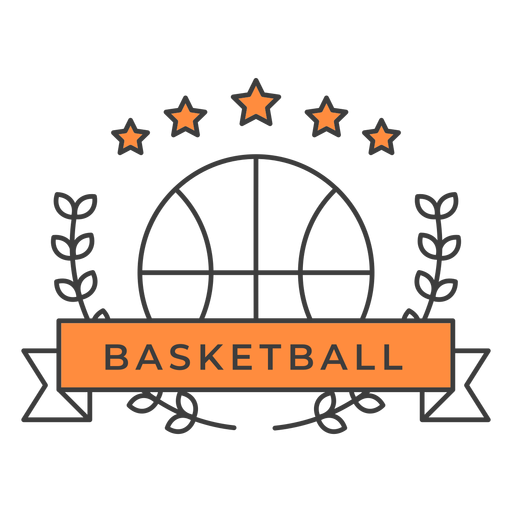 Basketball Ball Branch Abzeichen Aufkleber PNG-Design